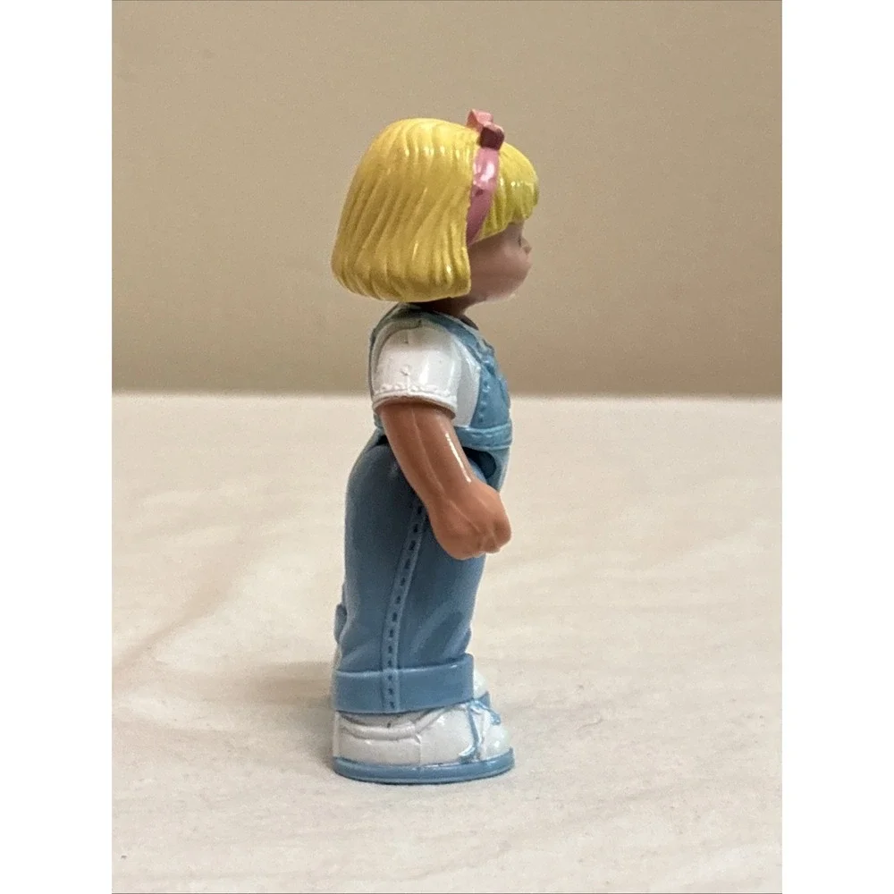 Fisher-Price Loving Family Dream Dollhouse Blonde Girl Blue Bib Overalls 1993